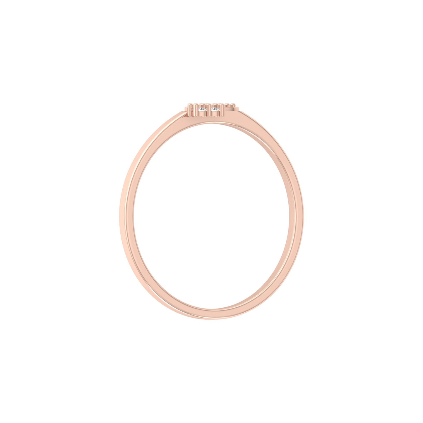 14KT Gold Plated  Round Diamond Band Ring For Minimalist Jewelry Lovers
