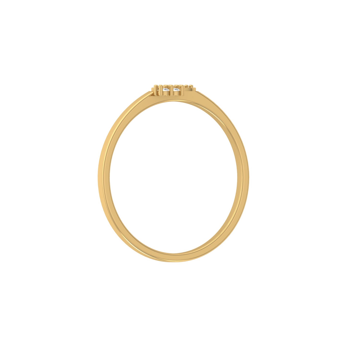 14KT Gold Plated  Round Diamond Band Ring For Minimalist Jewelry Lovers