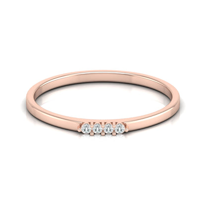 Round Cut Handcrafted Diamond Ring For Women's Beauty In 14 KT Solid Rose Gold