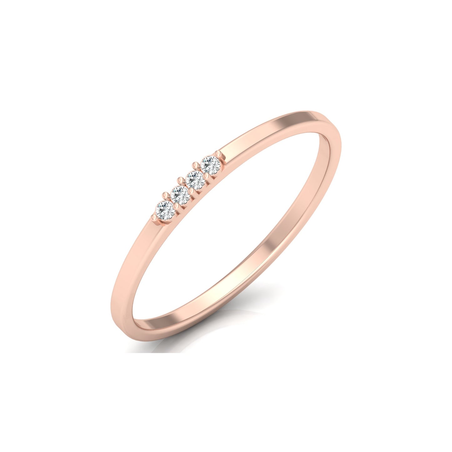 Round Cut Handcrafted Diamond Ring For Women's Beauty In 14 KT Solid Rose Gold
