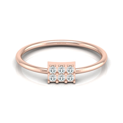 14K Solid White Gold Round Shaped Diamond Ring Minimalist Daily Wear Jewelry For Women's