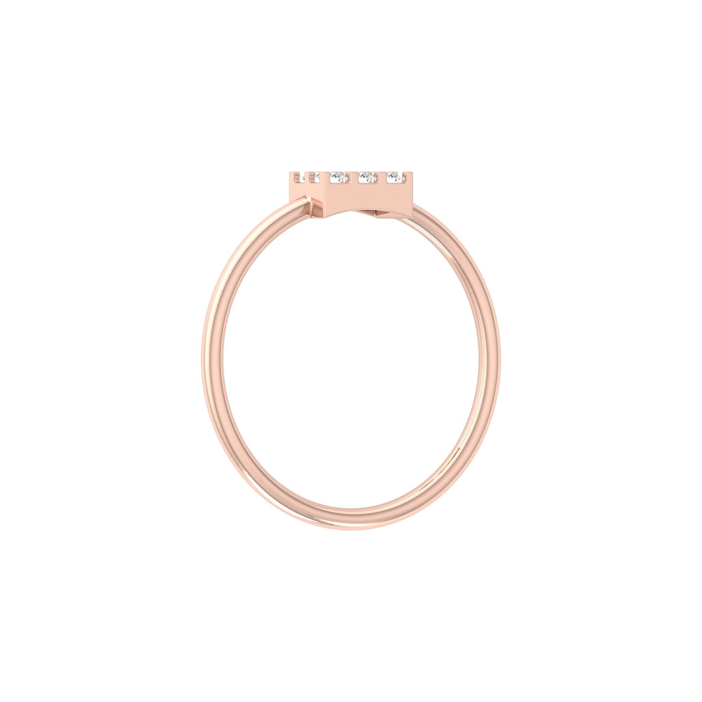 14K Solid White Gold Round Shaped Diamond Ring Minimalist Daily Wear Jewelry For Women's