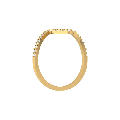 14K Solid Gold Stackable Band Ring Twisted  Minimalist Design For Daily Wear
