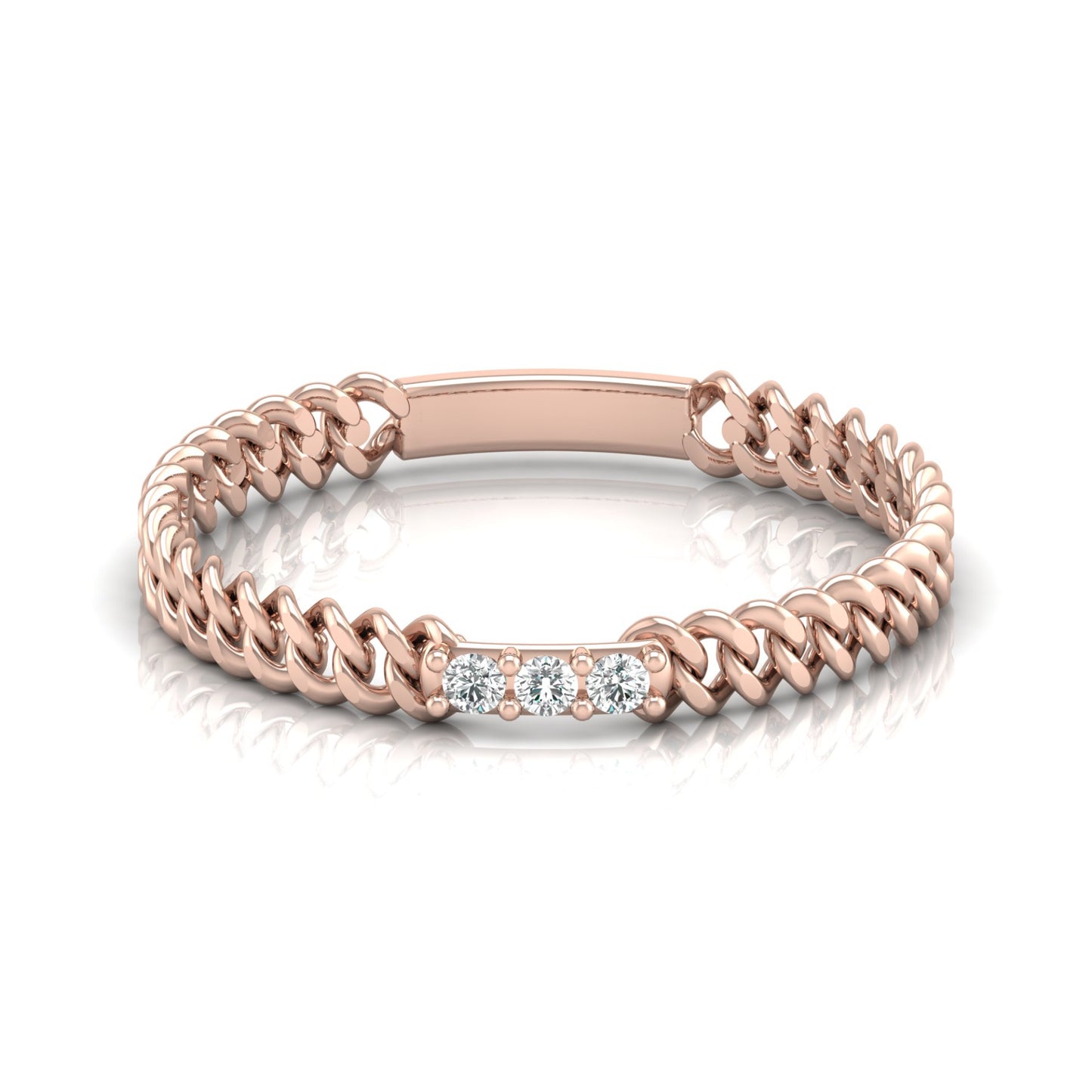 14 KT Solid Gold Round Cut Gender-Neutral Diamond Rings Unisex Bands For Modern Style
