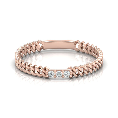 14 KT Solid Gold Round Cut Gender-Neutral Diamond Rings Unisex Bands For Modern Style