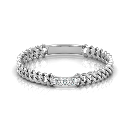 14 KT Solid Gold Round Cut Gender-Neutral Diamond Rings Unisex Bands For Modern Style