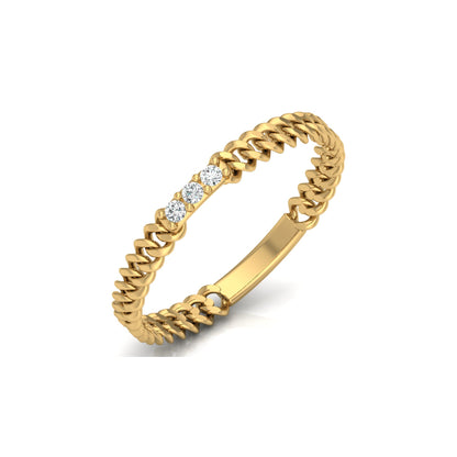 14 KT Solid Gold Round Cut Gender-Neutral Diamond Rings Unisex Bands For Modern Style