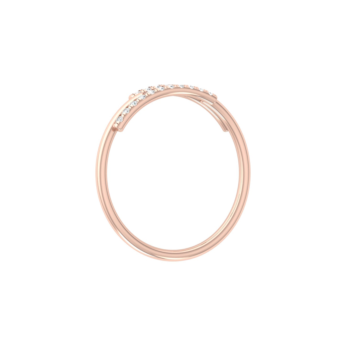 Round Open Wedding Band 14K Solid White Gold Skinny Cuff Ring for Elegant Everyday Wear