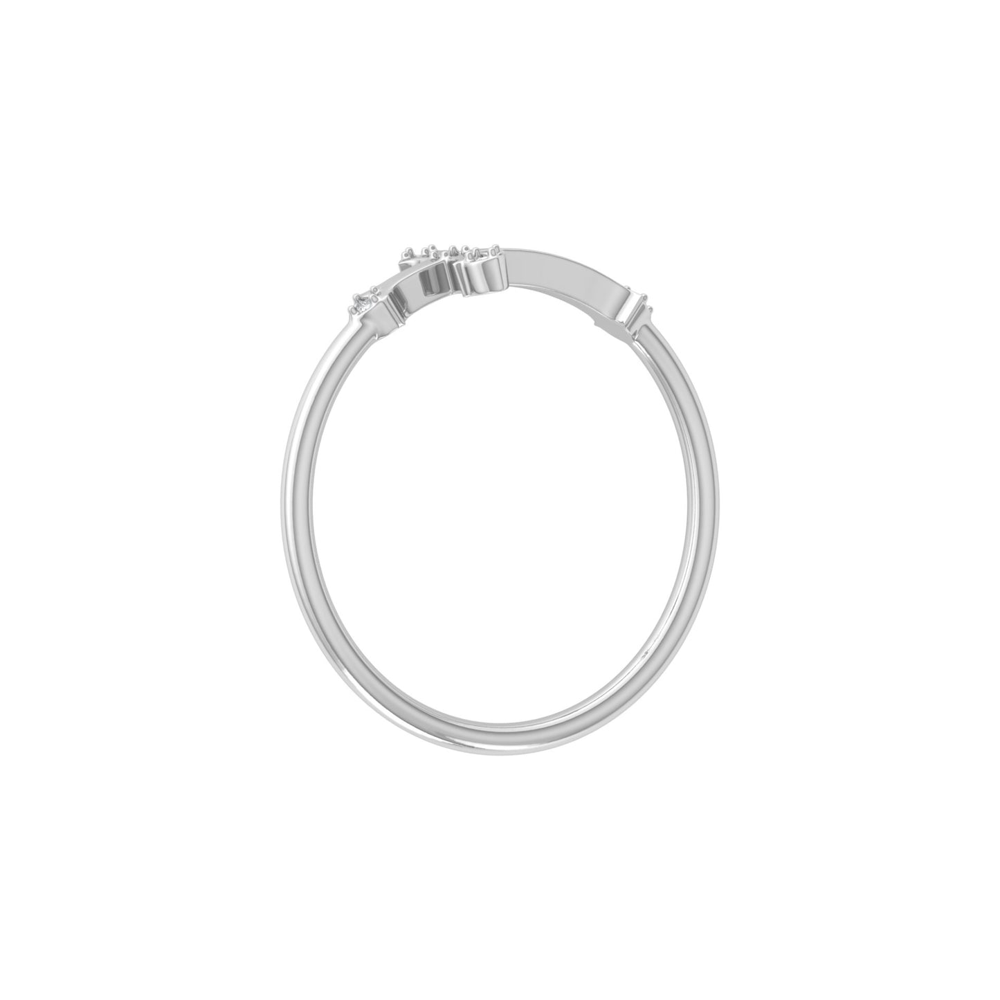 Cross Inspired Lab Grown Diamond Ring in 14K Solid White Gold Anniversary Ring  For Her