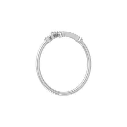 Cross Inspired Lab Grown Diamond Ring in 14K Solid White Gold Anniversary Ring  For Her