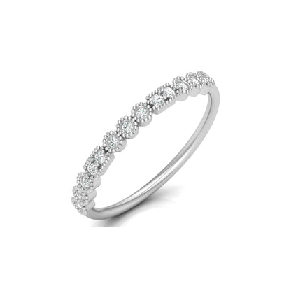 14KT Gold Floral Inspired Diamond Band Elegant Delicate Design with Lab Grown or Natural Diamonds