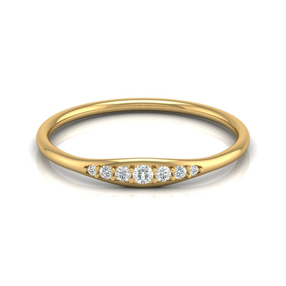 Minimalist Round VVS Clarity Diamond Stackable Wedding Band Ring Gift for Wife In 14KT Gold