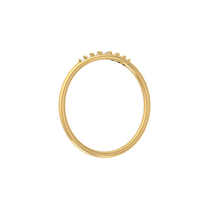 Minimalist Round VVS Clarity Diamond Stackable Wedding Band Ring Gift for Wife In 14KT Gold