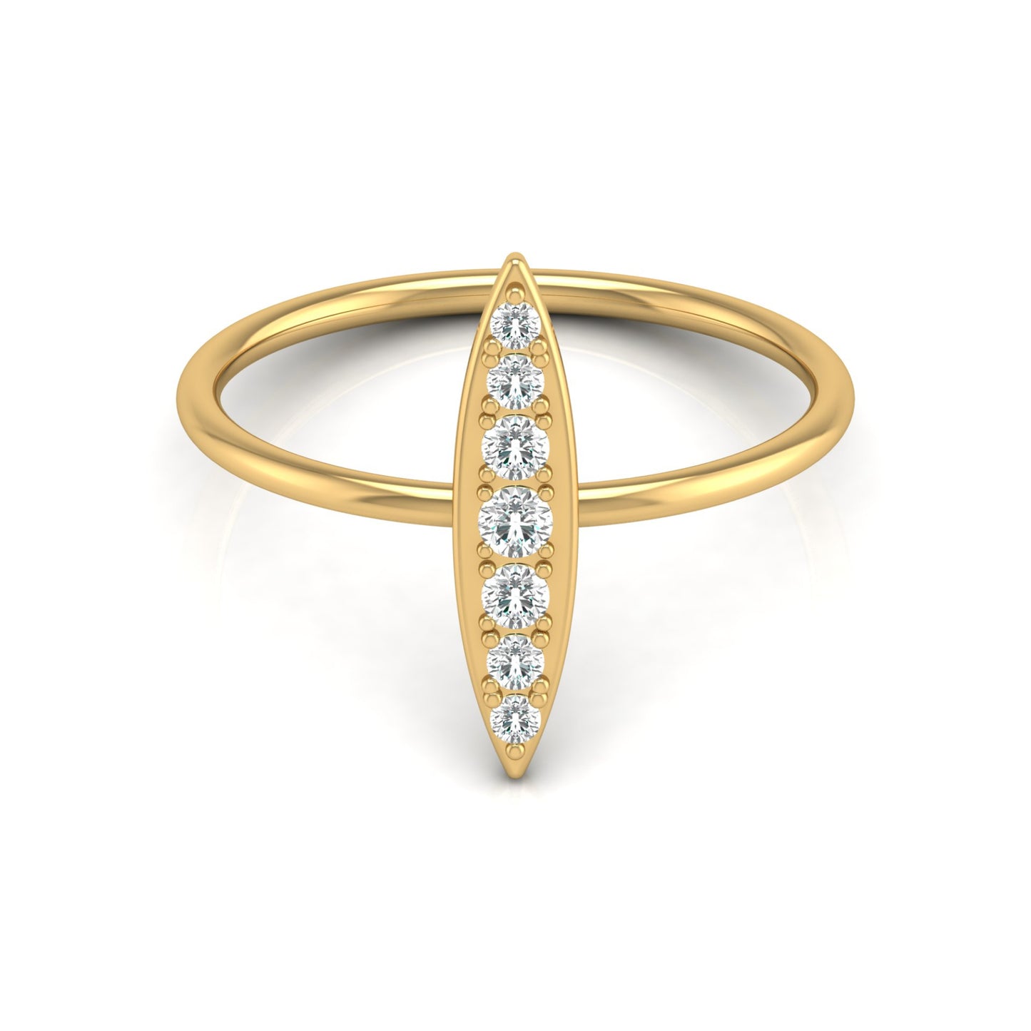 Timeless Elegance 14KT Gold Round Stone Band Ring With Comfort Fit For Womens
