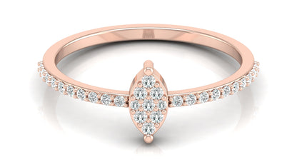 Round Cut Minimalist Eco-Friendly Lab Diamond Accent Ring In 18K Solid Gold Perfect Gift For Her