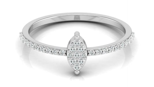 Round Cut Minimalist Eco-Friendly Lab Diamond Accent Ring In 18K Solid Gold Perfect Gift For Her