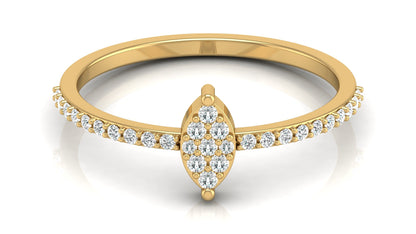 Round Cut Minimalist Eco-Friendly Lab Diamond Accent Ring In 18K Solid Gold Perfect Gift For Her