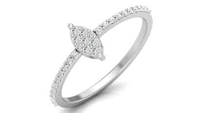 Round Cut Minimalist Eco-Friendly Lab Diamond Accent Ring In 18K Solid Gold Perfect Gift For Her