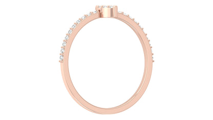 Round Cut Minimalist Eco-Friendly Lab Diamond Accent Ring In 18K Solid Gold Perfect Gift For Her