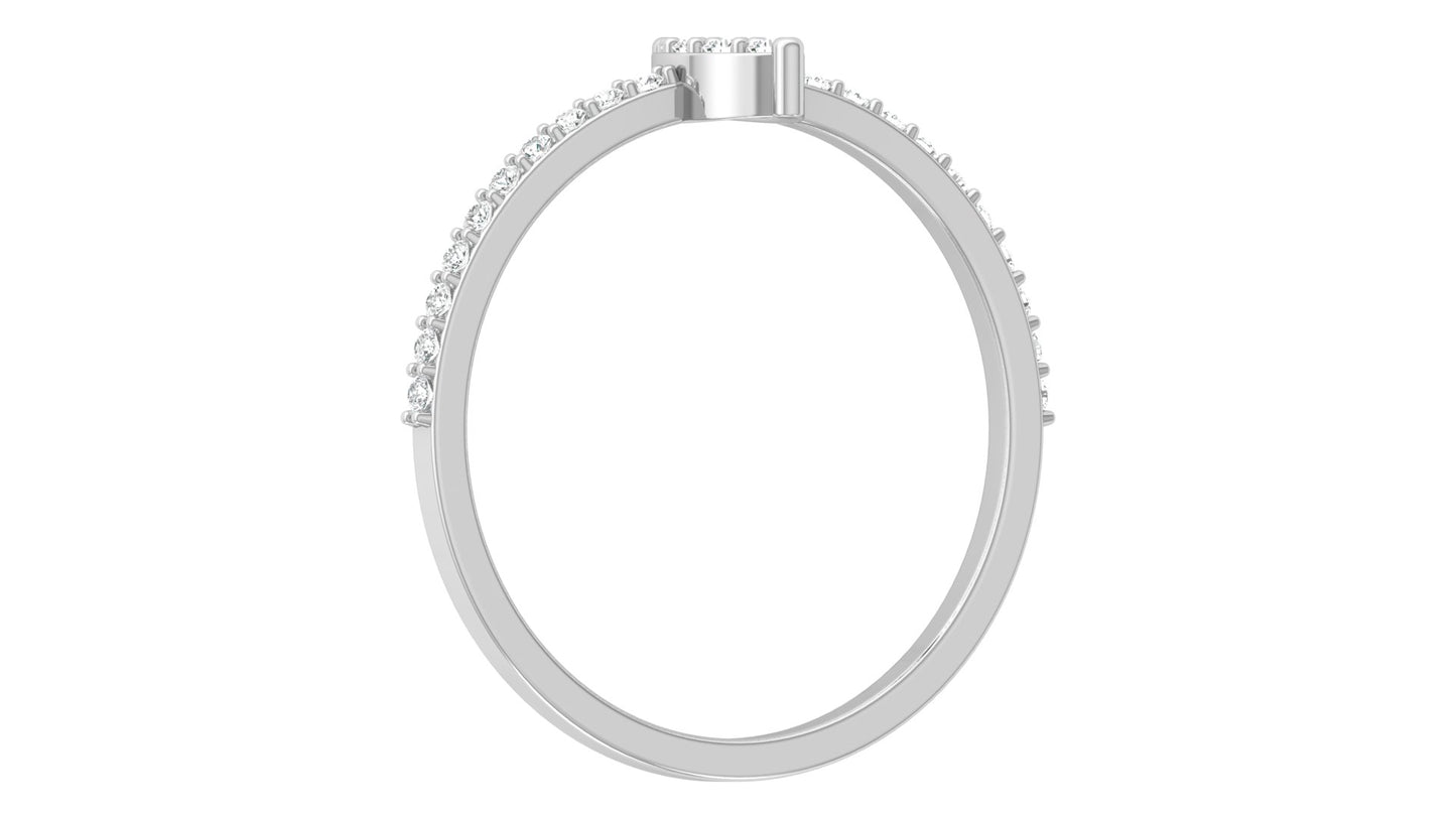 Round Cut Minimalist Eco-Friendly Lab Diamond Accent Ring In 18K Solid Gold Perfect Gift For Her
