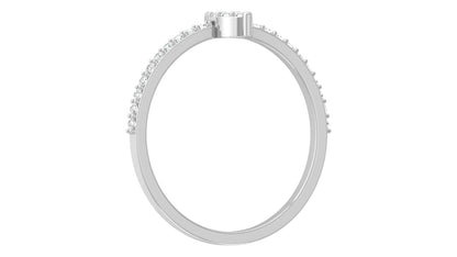 Round Cut Minimalist Eco-Friendly Lab Diamond Accent Ring In 18K Solid Gold Perfect Gift For Her