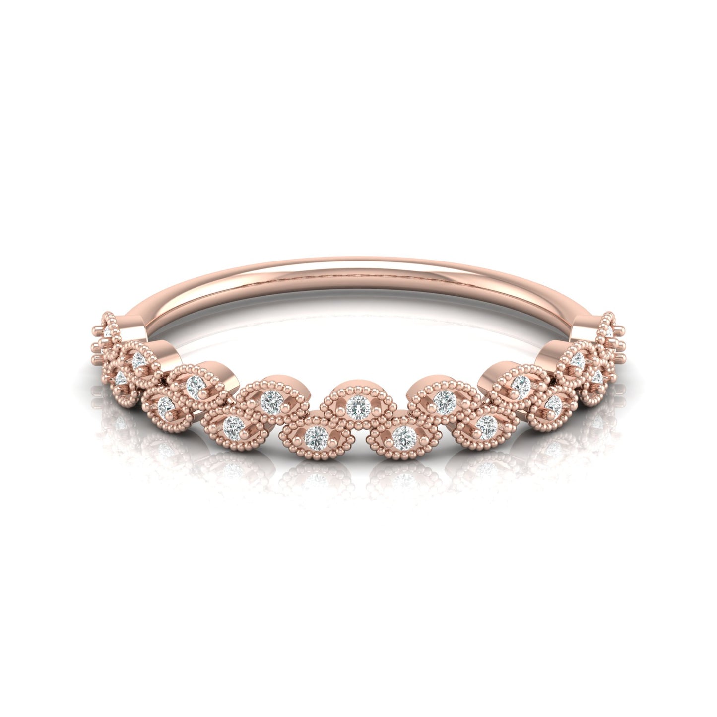 Round Cut Personalized Diamond Eternity Band Ring For Her in 14KT Solid Gold