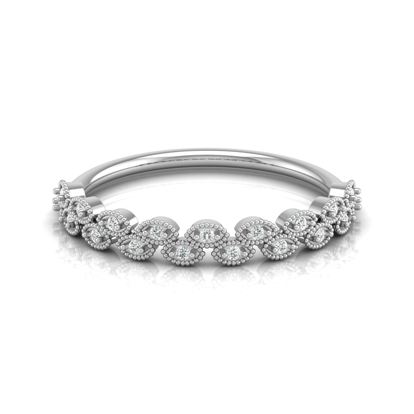 Round Cut Personalized Diamond Eternity Band Ring For Her in 14KT Solid Gold