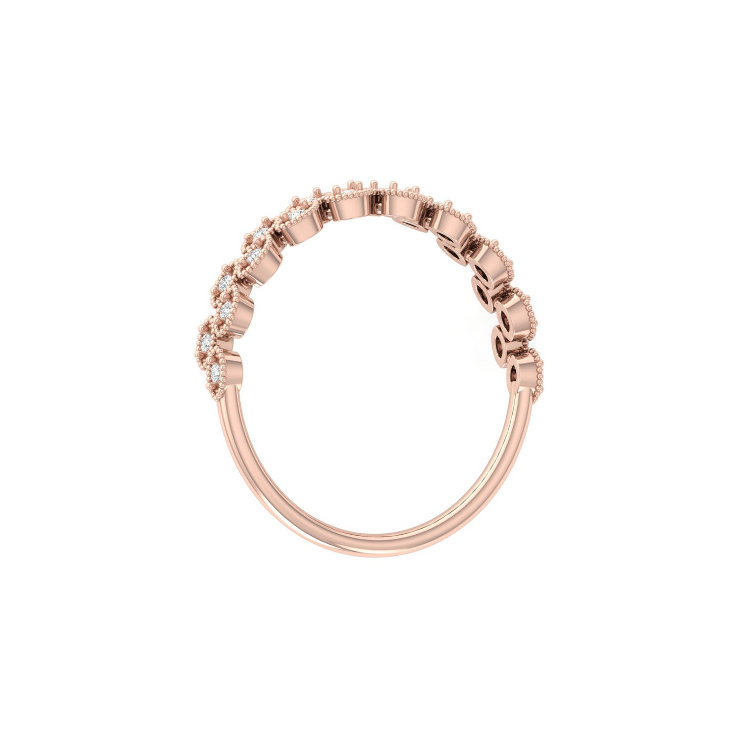 Round Cut Personalized Diamond Eternity Band Ring For Her in 14KT Solid Gold