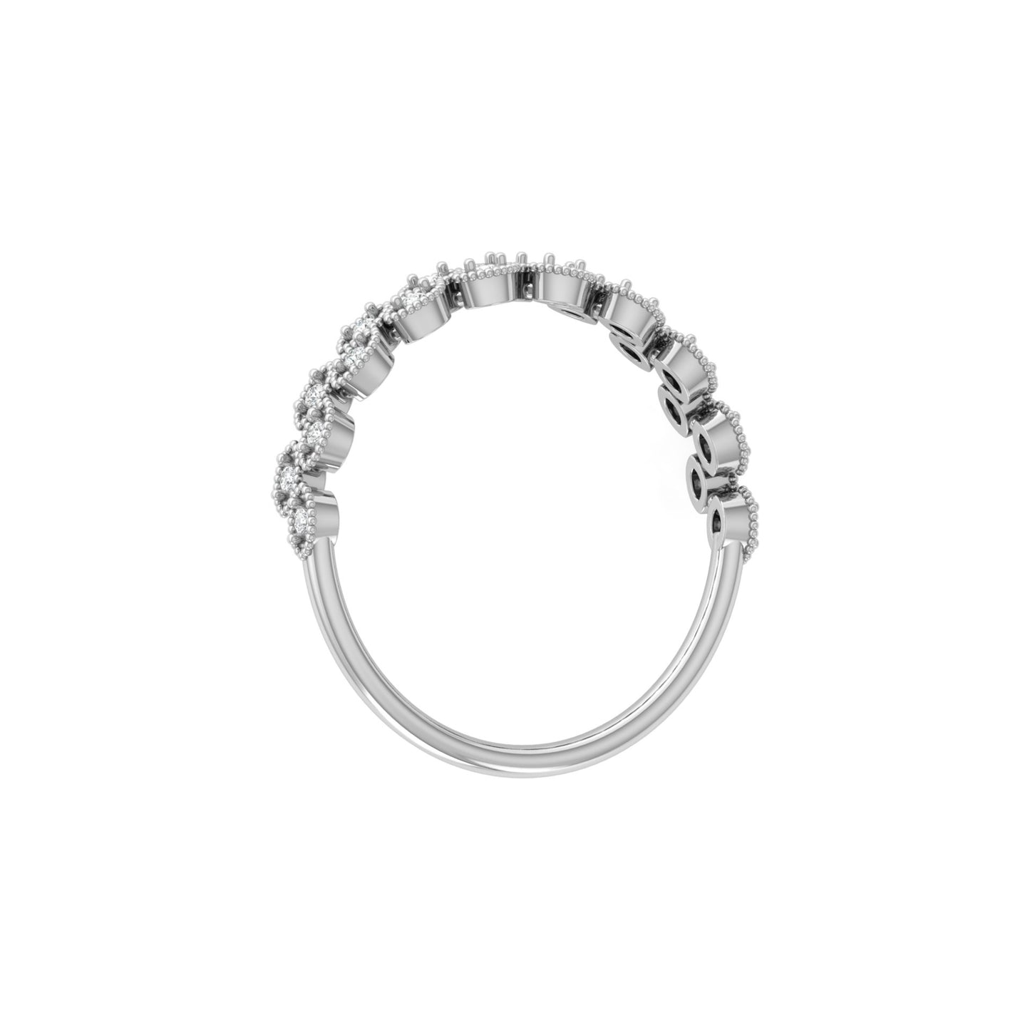 Round Cut Personalized Diamond Eternity Band Ring For Her in 14KT Solid Gold