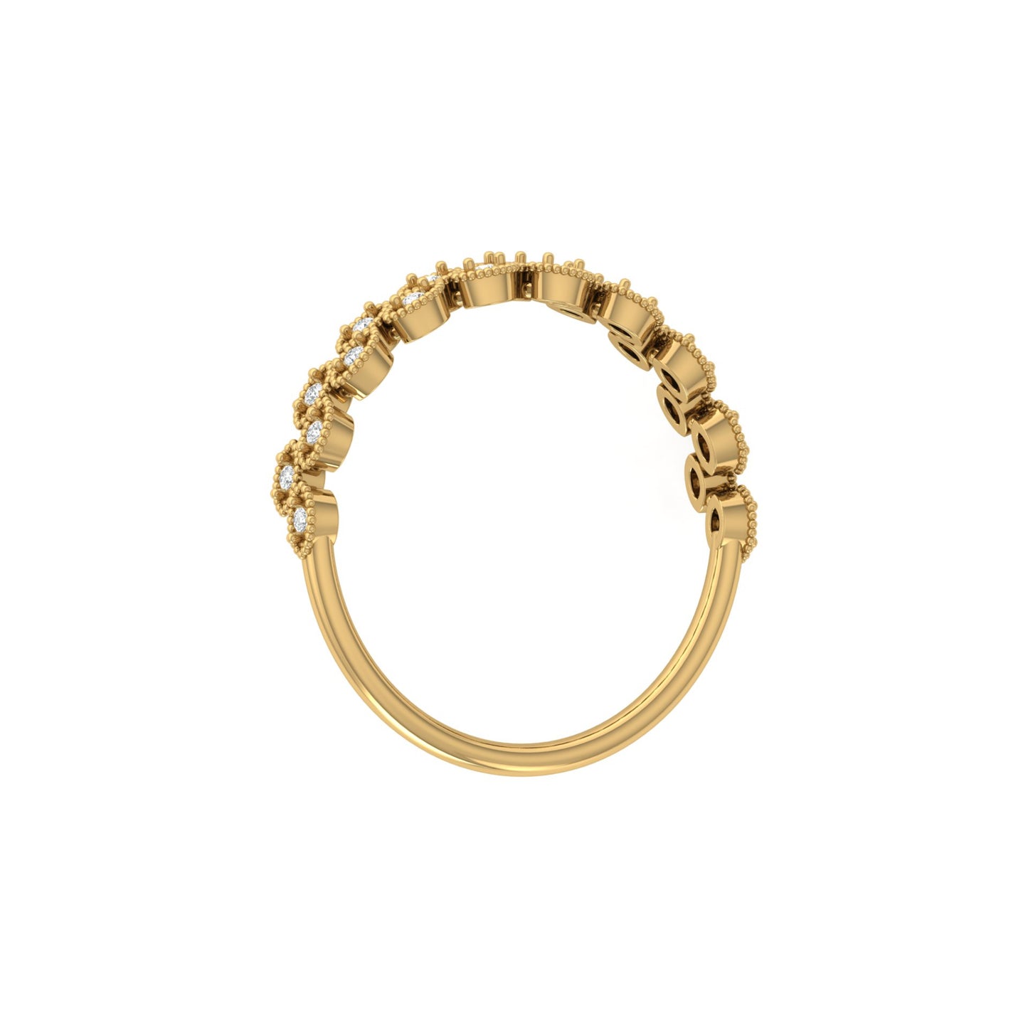 Round Cut Personalized Diamond Eternity Band Ring For Her in 14KT Solid Gold