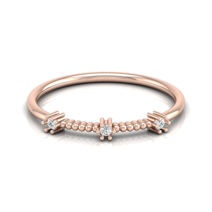 Stackable Round Cut Diamond Wedding Band In 10K Solid Gold  Perfect For Everyday Wear