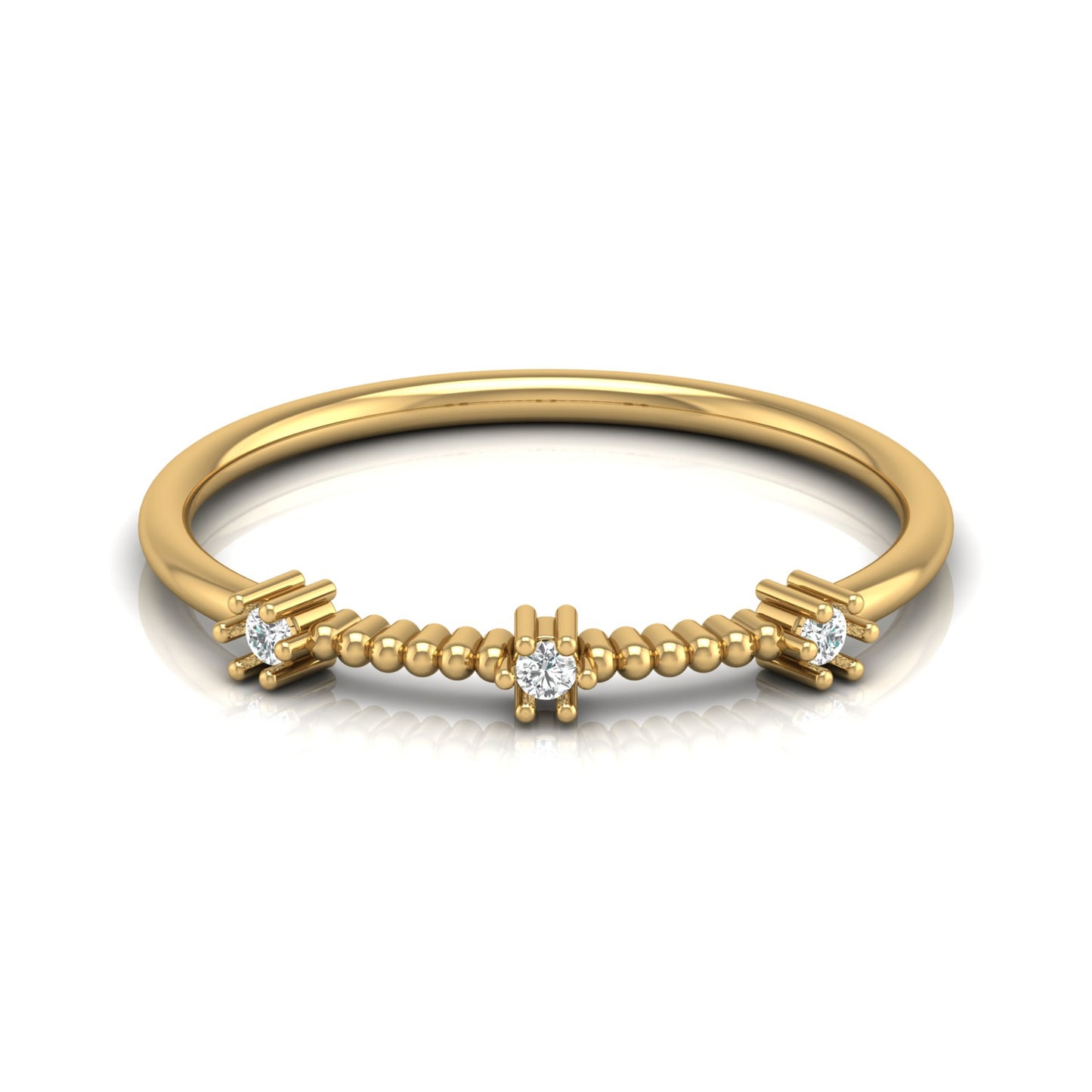 Stackable Round Cut Diamond Wedding Band In 10K Solid Gold  Perfect For Everyday Wear