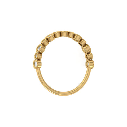 Bezel Set 0.26 CT Classic Band Designed  For Her Elegant & Durable MInimalist Band Ring