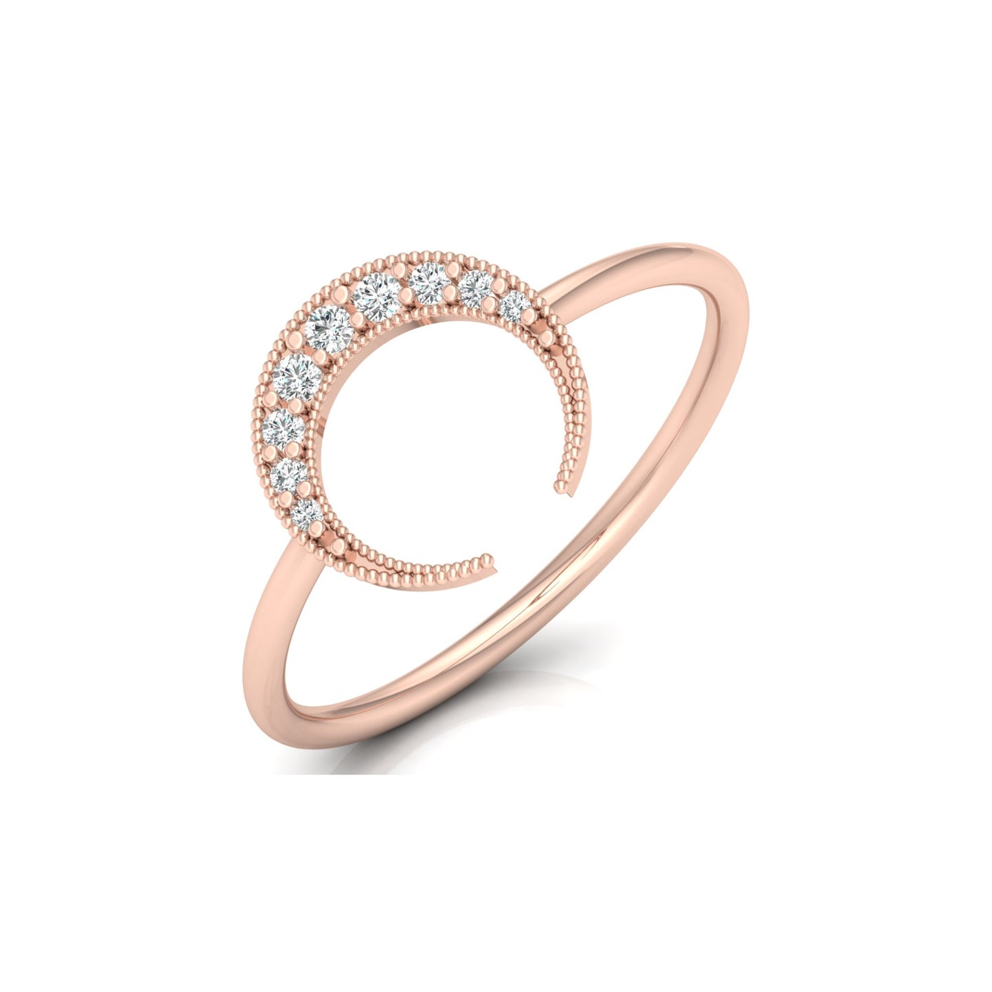 Classic Half Moon Classic Band Designed Ring In 14KT Solid Gold Gift Of Elegance