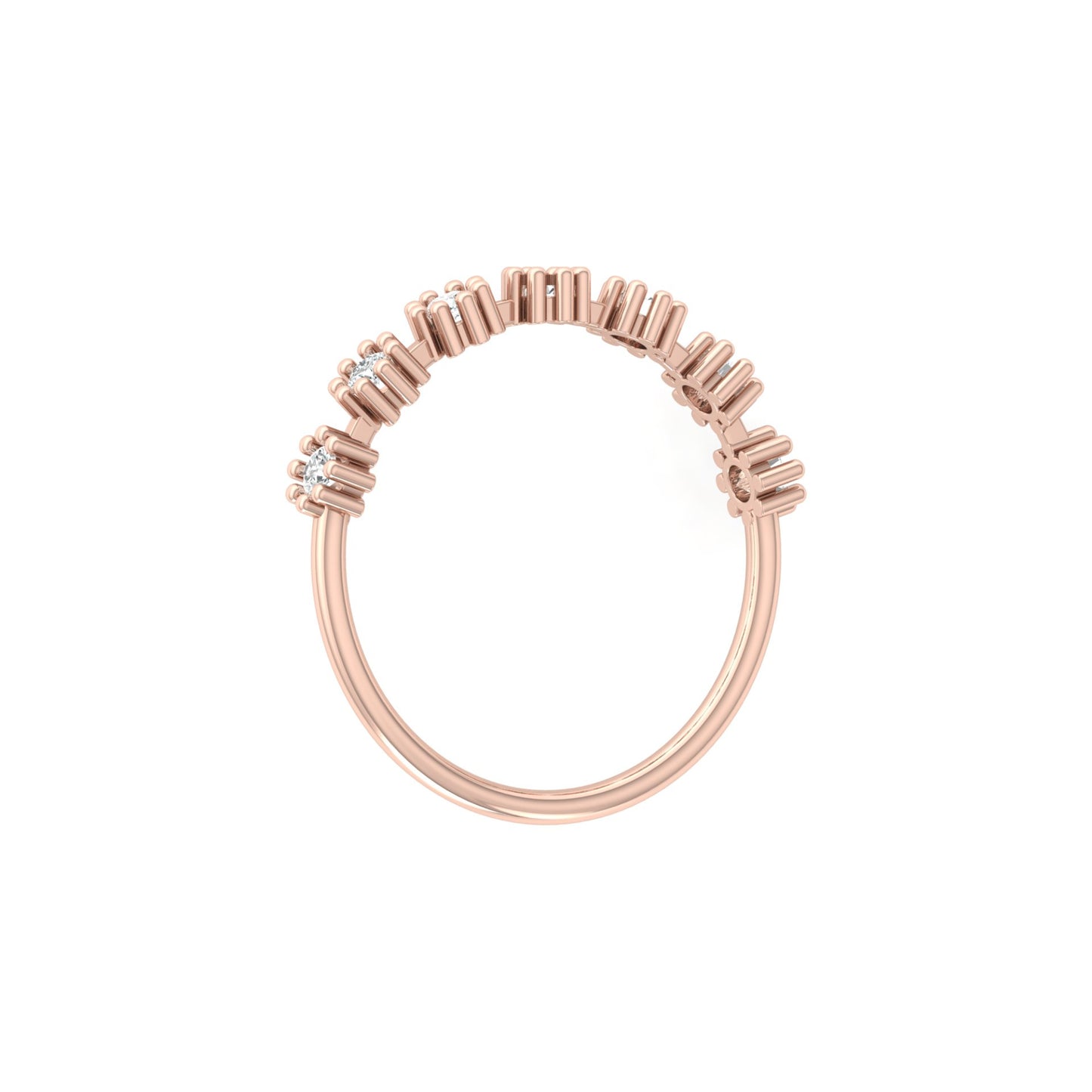 Vintage Inspired  Round Diamond Ring Solid Gold Wedding Band  For Women's