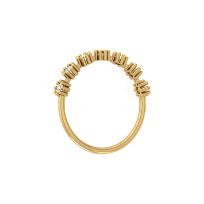 Vintage Inspired  Round Diamond Ring Solid Gold Wedding Band  For Women's