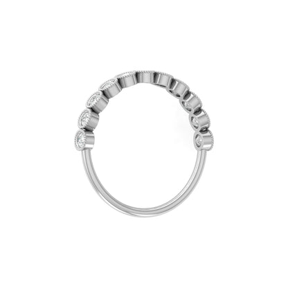 Bezel Set Round Shaped Diamond Band Ring Timeless Beauty At Great Price In 14K Solid gold