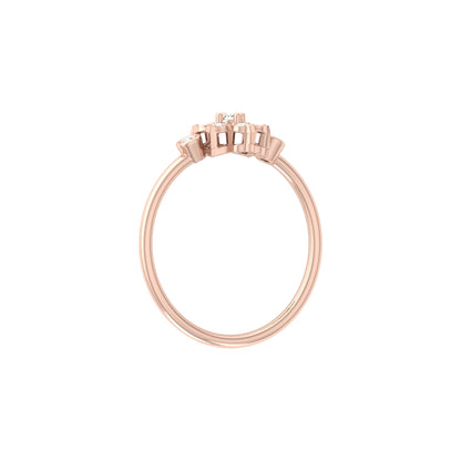 0.14 CT Round Cut Bezel Set Floral Wedding Ring Nature-Inspired Jewelry For Women's