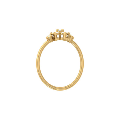 0.14 CT Round Cut Bezel Set Floral Wedding Ring Nature-Inspired Jewelry For Women's