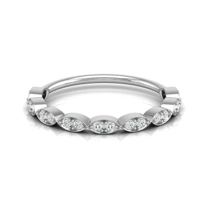 Half Round Eternity Band For Her In 14 KT Gold  Stylish And Lightweight Jewelry