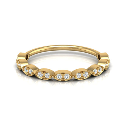 Half Round Eternity Band For Her In 14 KT Gold  Stylish And Lightweight Jewelry