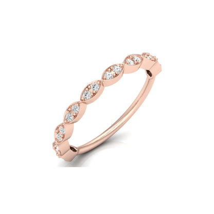 Half Round Eternity Band For Her In 14 KT Gold  Stylish And Lightweight Jewelry