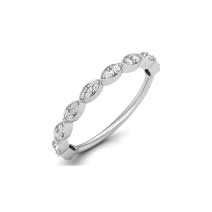 Half Round Eternity Band For Her In 14 KT Gold  Stylish And Lightweight Jewelry