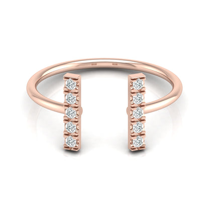 0.13 CT Colorless Round Unique Open Wedding Band Engagement Ring For Her