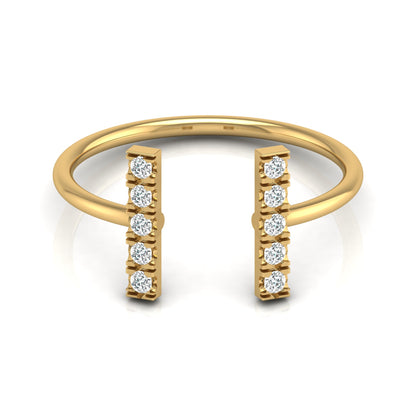 0.13 CT Colorless Round Unique Open Wedding Band Engagement Ring For Her