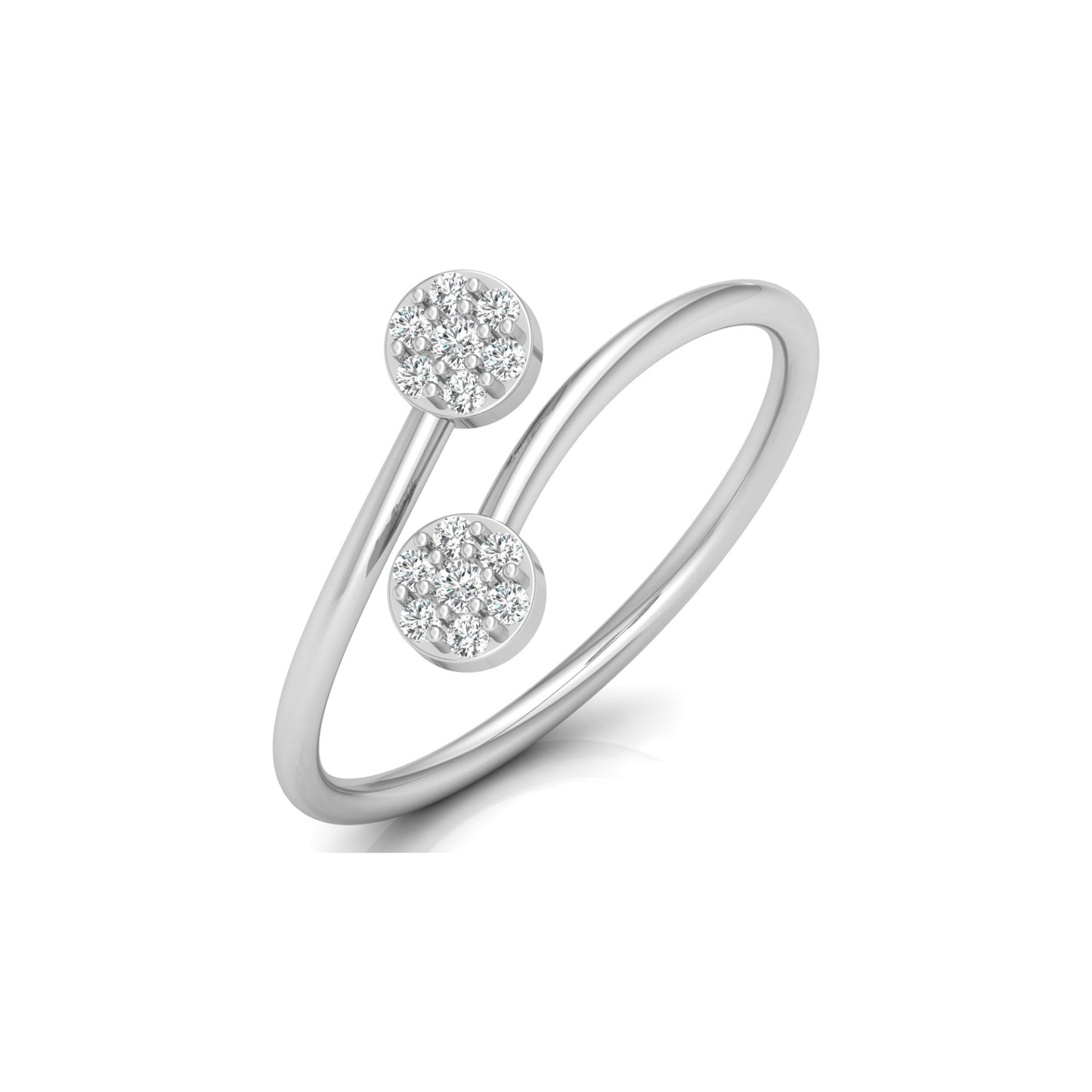 0.10 CT Bypass Round Diamond Women's Ring for Her In 14KT Gold Lab-Grown Or Natural