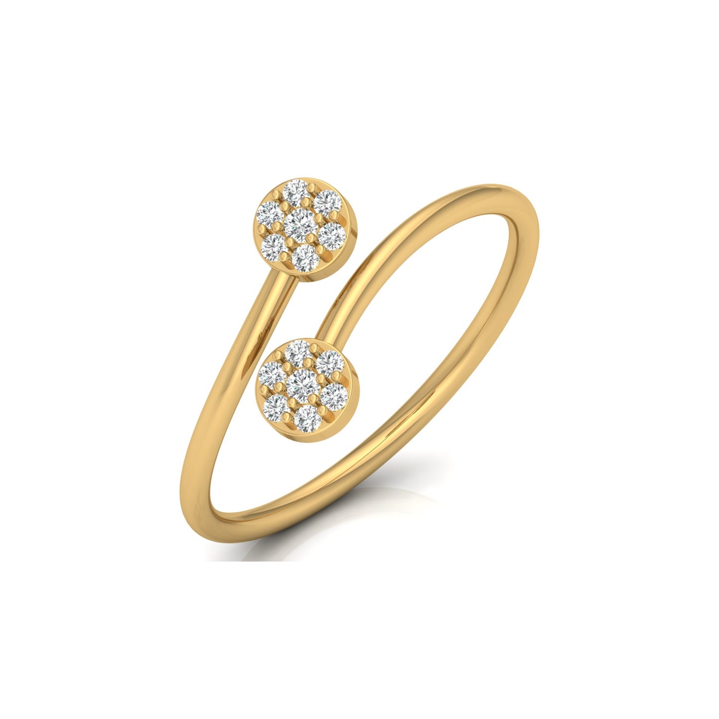 0.10 CT Bypass Round Diamond Women's Ring for Her In 14KT Gold Lab-Grown Or Natural