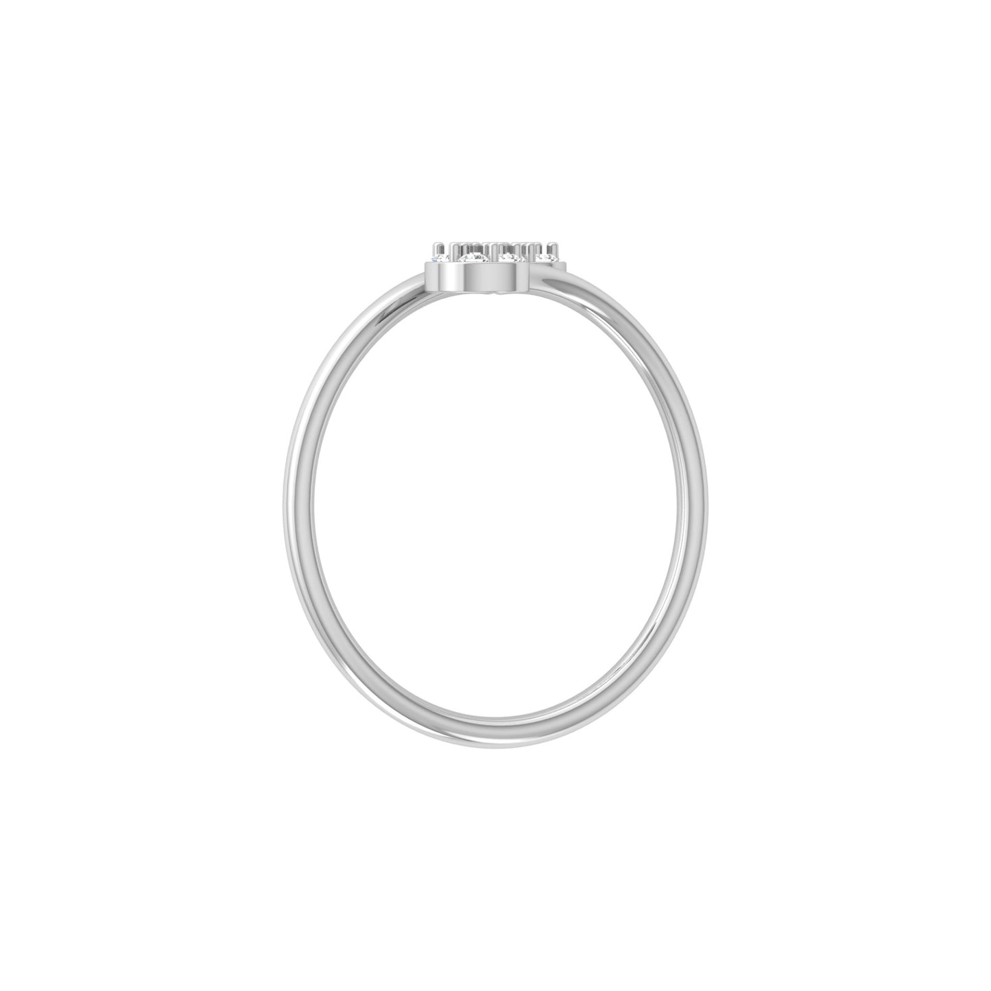 0.10 CT Bypass Round Diamond Women's Ring for Her In 14KT Gold Lab-Grown Or Natural