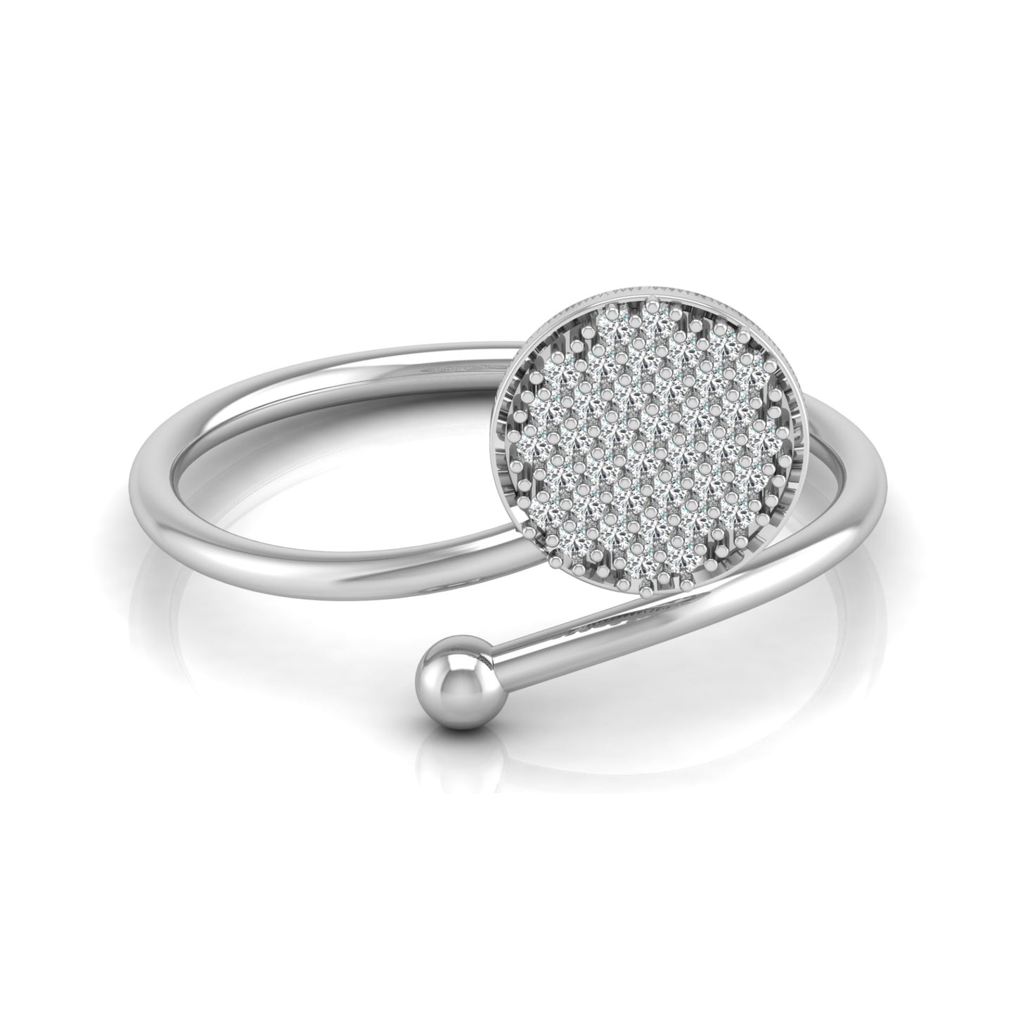 Round Shaped Bypass Women's Ring Or Her Contemporary Look For Every Day