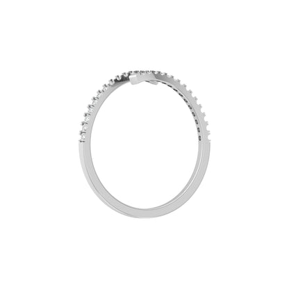 Bypass Round Diamond Band Ring Unique Curved Design for Modern Women in 10KT Gold Lab-Grown or Natural